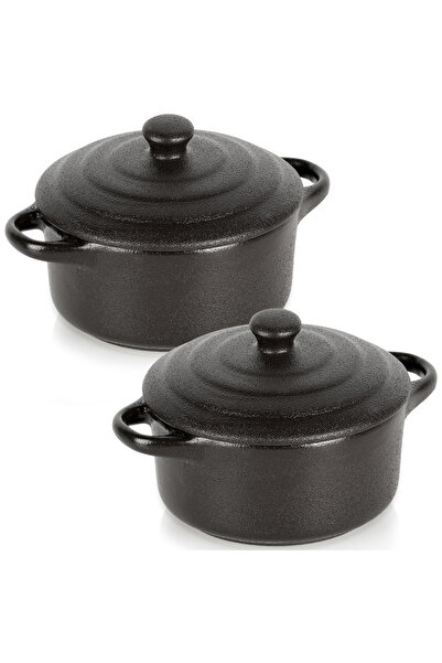 Orion Ramekin-uri de copt din porțelan de 150 ml cu capac, 2 bucăți