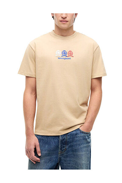 Tommy Hilfiger Ανδρικό T-shirt Μπεζ Tommy Jeans DM0DM23172-AB9