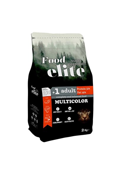 Food Elite Super Premium Multicolor 2kg Ξηρά Τροφή για Ενήλικες Γάτες με Αρνί...