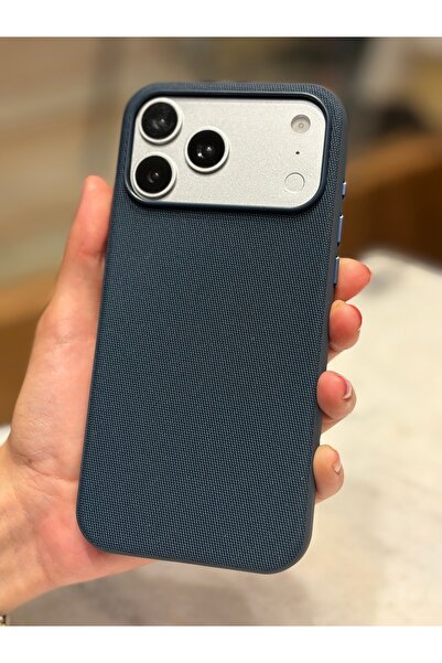daystar İphone 17 Pro Max ile Uyumlu Gizli Magsafeli Premium Lacivert Tech Dokuma Telefon Kılıfı