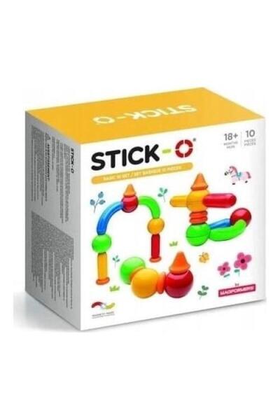 Magformers Stick-O Basic 10-Piece Magnetic Construction Set, Multicolor