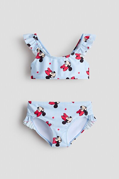 H&M Baskılı ve Farbalalı Bikini