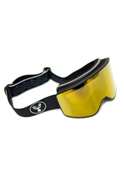 Profesyonel Kayak/Snowboard Gözlüğü Mıknatıslı Model Gold-Siyah