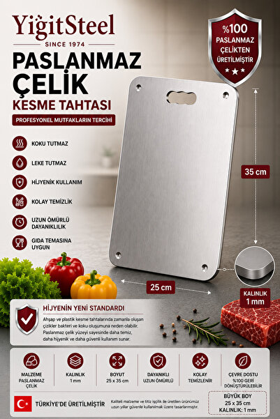 YİĞİTSTEEL Paslanmaz Çelik Büyük Boy Kesim Panosu , Levhası - Çelik Kesme Tah...