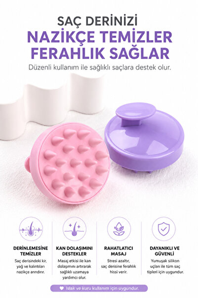 BEYZANA 1 Adet Karışık Renk Yumuşak Silikon Duş Deri Masaj Tarağı