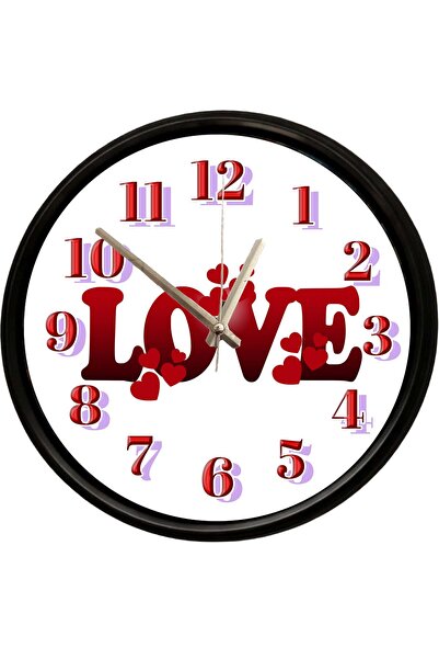 Caseras Decorative Wall Clock with Love Heart Romantic Design 28 cm Silent Me...