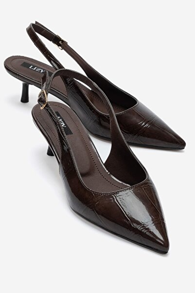 Lizy Shoes Women's Patent Leather Crocodile Patterned Pointed Toe 5 Cm. Low H...