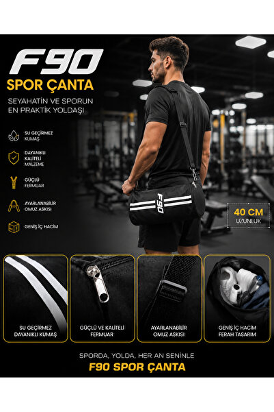 Gaponi Spor Çantası Silindir Su Geçirmez Omuz Askılı Halı Saha&Fitness