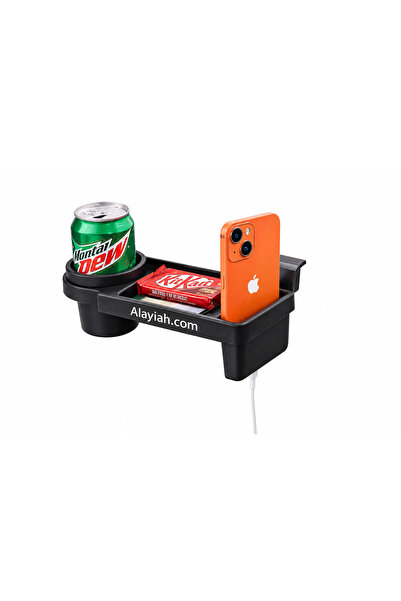 Alayjah 3-in-1 Car Cup & Phone Holder – Window Mounted Organizer with Phone S...