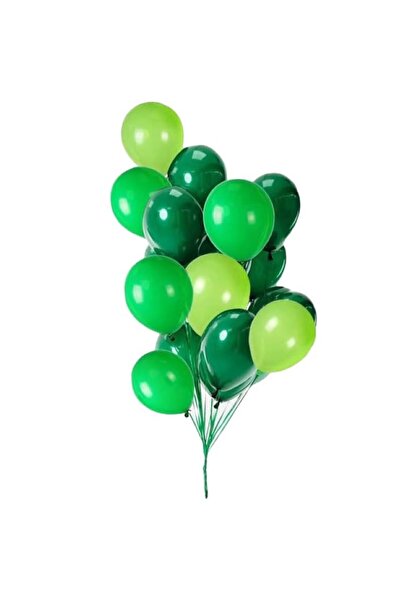 genaja Set 10 Baloane din Latex, Model Party, 30 cm, Verde în Diferite Nuanțe