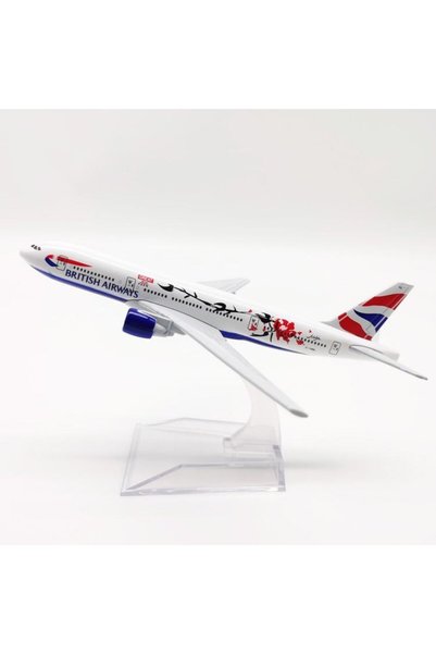 OEM Model de avion British Airways Boeing B777, metal, 16 cm, scară 1:400