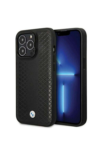 BMW Husă BMHCP14L22RFGK pentru iPhone 14 Pro 6.1 ", neagră, din piele cu mode...
