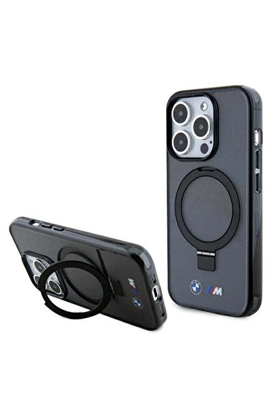 BMW Husă cu inel de susținere Colecția M MagSafe pentru iPhone 15 Pro - negru