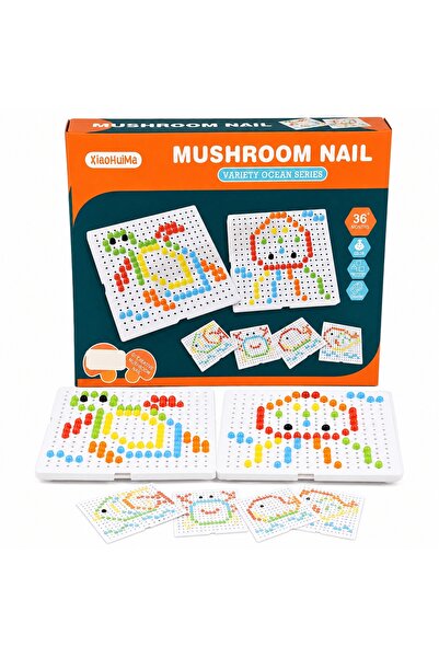 Avaleea Joc Educativ Mozaic Cu Pioni Colorati Pentru Copii 3 Ani+, Puzzle Cre...