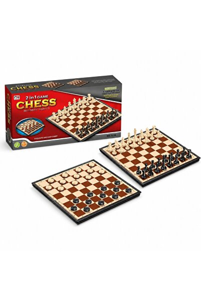 Avaleea Joc 2 in 1 Sah si Dame pentru Copii si Adulti, Set Tabla de Joc cu Pi...