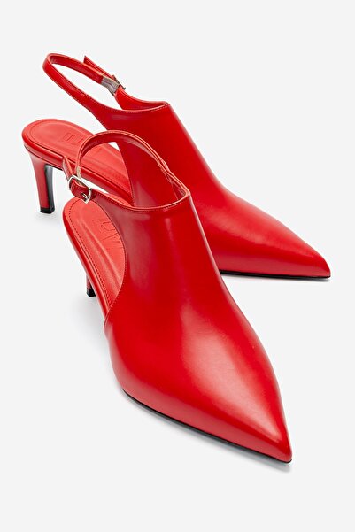 LuviShoes حذاء نسائي ذو كعب عالٍ من ROSALIE باللون الأحمر ومقدمة مدببة