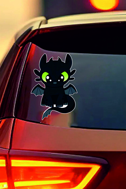 ESLEM Toothless Dragon Car Glass Sticker Set 2 Pcs Cute Toothless Night Fury ...