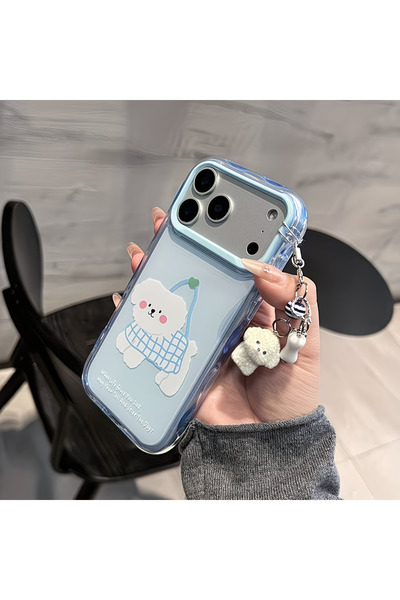 Innovate Store iPhone 15 Plus Uyumlu Sevimli Köpek Figürlü Kamera Korumalı Kı...