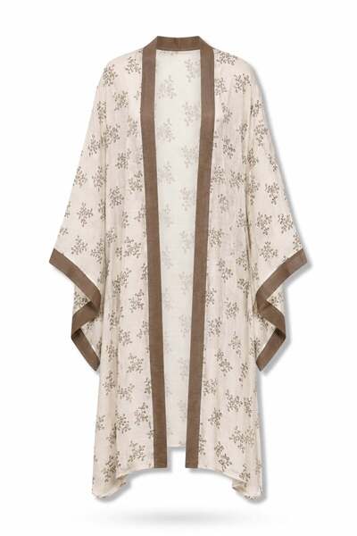 5in1Canpolat Stone Belted Embroidered Kimono 5097