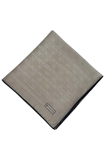 Vakko Pamuk İpek Monogram Eşarp 44226-Vizon