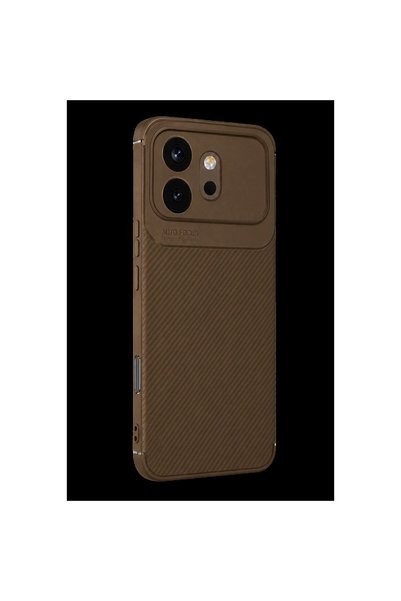 atastore2017 غطاء كربوني لهاتف هواوي هونور 600 مع تركيز تلقائي - بني