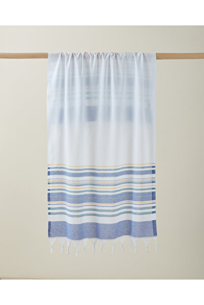 English Home Coastie Rejenere Çizgili Peştamal 80x150 cm Mavi-Yeşil-Sarı