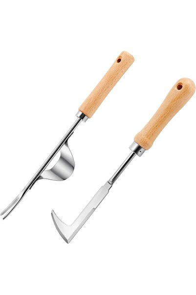 Bukela 2 Packs Weed Puller Tool Set Stainless Steel Hand Lawn Weed Remover Cr...