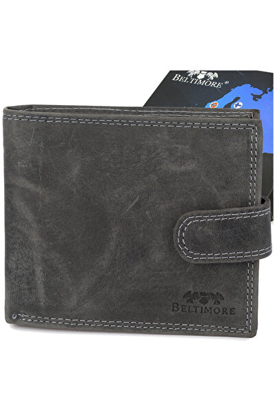 Beltimore Portofel bărbătesc din piele vintage orizontal clasic negru RFiD S50