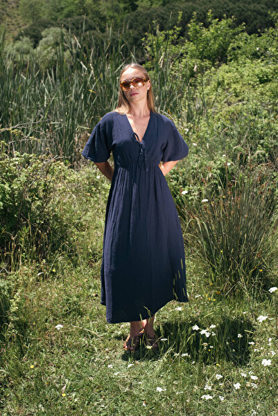 Swass Rochie Isla Muslină Albastru Marin