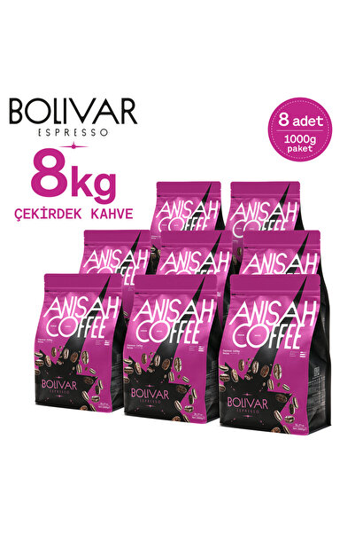 Anisah Coffee Bolivar Espresso Çekirdek Kahve | 8x1000gr | Blend Kahve