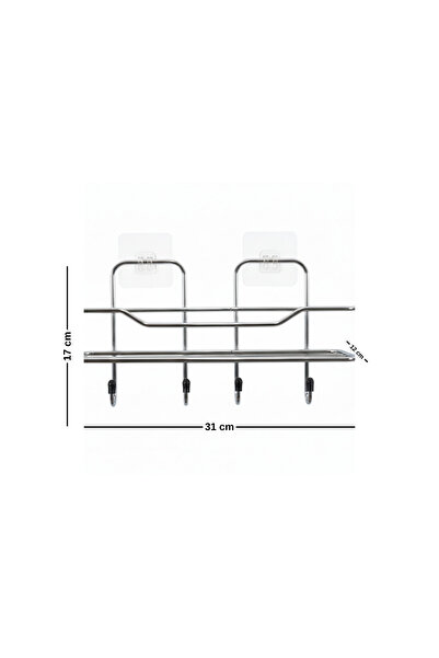 DAMLORA Adhesive Thick Wire Single-Layer Bathroom Shelf