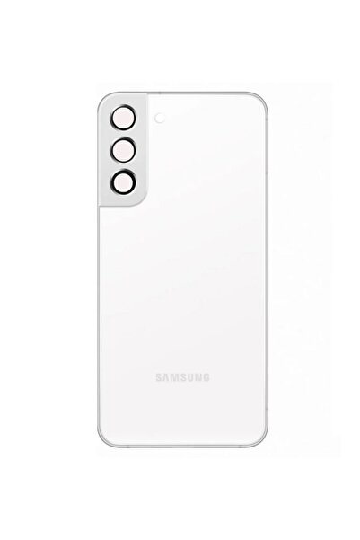 Yedcom Samsung Uyumlu S21 FE Beyaz Uyumlu Kamera Camlı Arka Pil Kapağı Batary...