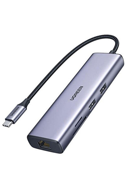 Ugreen CM512 USB-C Σταθμός σύνδεσης με HDMI 4K PD Ethernet Γκρι