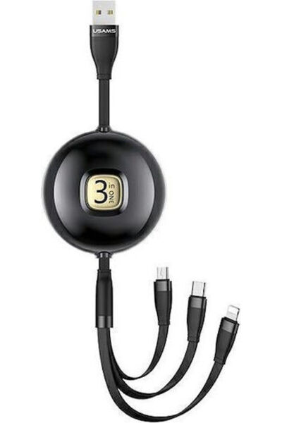 Usams US-SJ508 Ανασυρόμενο καλώδιο USB σε Lightning / Type-C / micro USB 1μ (...