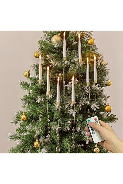 OEM Lumânări LED pentru brad fără fir cu timer – set de 10 bucăți, decorațiun...