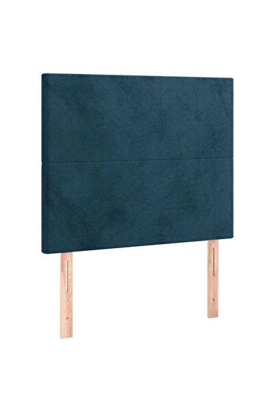 vidaxl Tăblie de pat albastru închis 90x5x118/128 cm catifea
