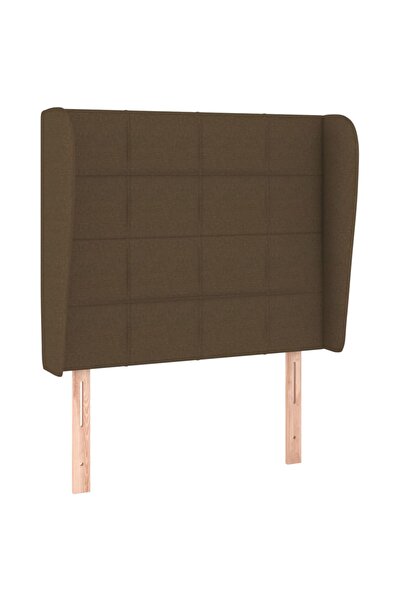 vidaxl Tăblie de pat cu aripioare maro închis 93x23x118/128 cm textil