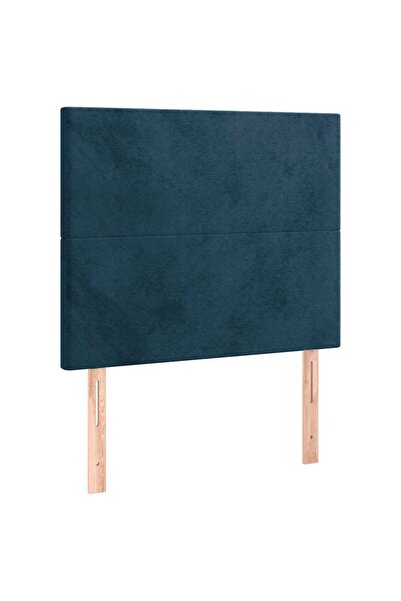 vidaxl Tăblie de pat albastru închis 100x5x118/128 cm catifea