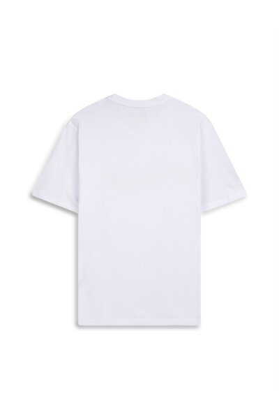 Ltb Tricou alb relaxat cu logo imprimat