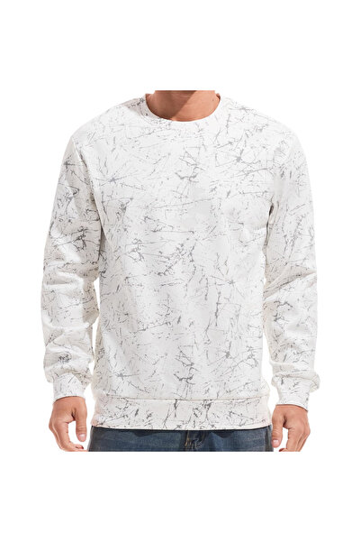 OEM Hanorac bărbătesc tip polar Crewneck casual călduros căptușit, alb, S