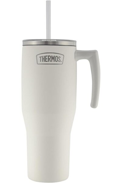 Thermos كوب ستانلس ستيل معزول بالفراغ مع ماصة، سعة 1.1 لتر، OT-1100WH، كوب سف...