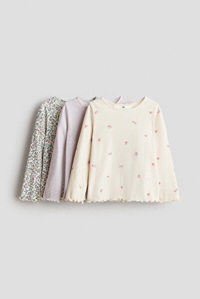 H&M 3-pack ribbed jersey tops