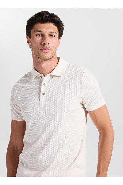 ALTINYILDIZ CLASSICS Bej Erkek Comfort Fit Mikro Desen Polo T-Shirt ACE091262684