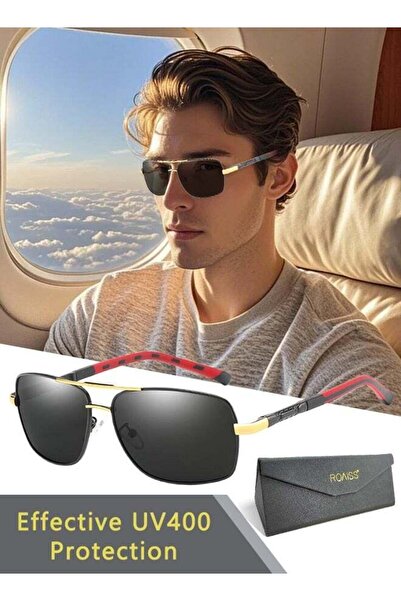ROAISS Mens Polarized Rectangular Sunglasses UV400 Protection Sun Glasses wit...