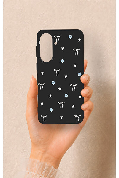 Vip Case Samsung A57 Uyumlu Mini Fiyonk Siyah Desenli Silikon Kılıf