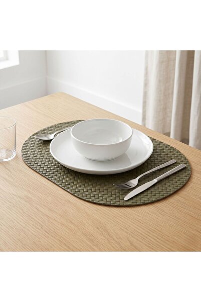 Grand Fine Art 2 Pieces Leather American Service Set - Green Full Oval Americ...