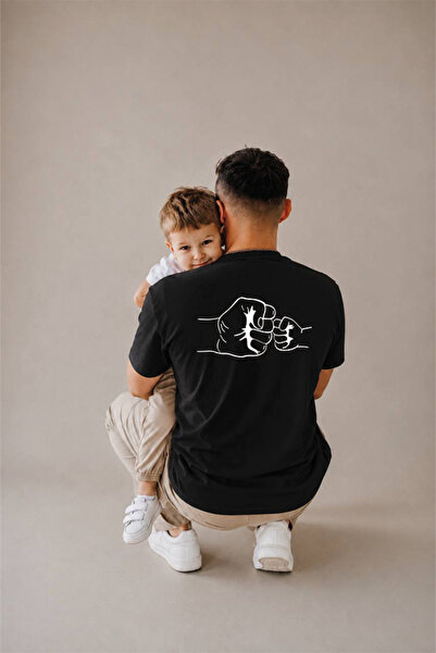genosha Father's Day Gift, Father-Child Combination, 100% Cotton Oversize T-S...
