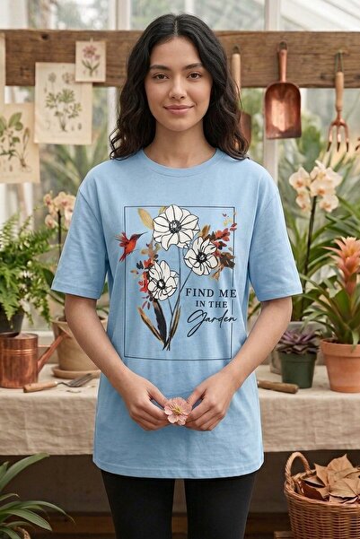 TOFİSA Printed Short Sleeve Tunic - 1309-Bebe-Blue