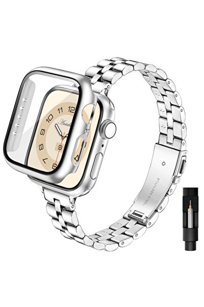 OEM Ανταλλακτικό λουράκι Apple Watch με προστατευτική θήκη από ανοξείδωτο ατσ...