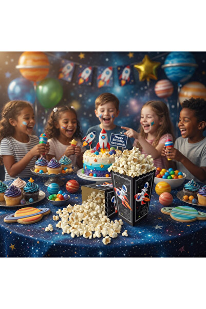 DODOMAR Space Themed Pop Corn Corn Box 8 Pack Children's Birthday Party Decor...